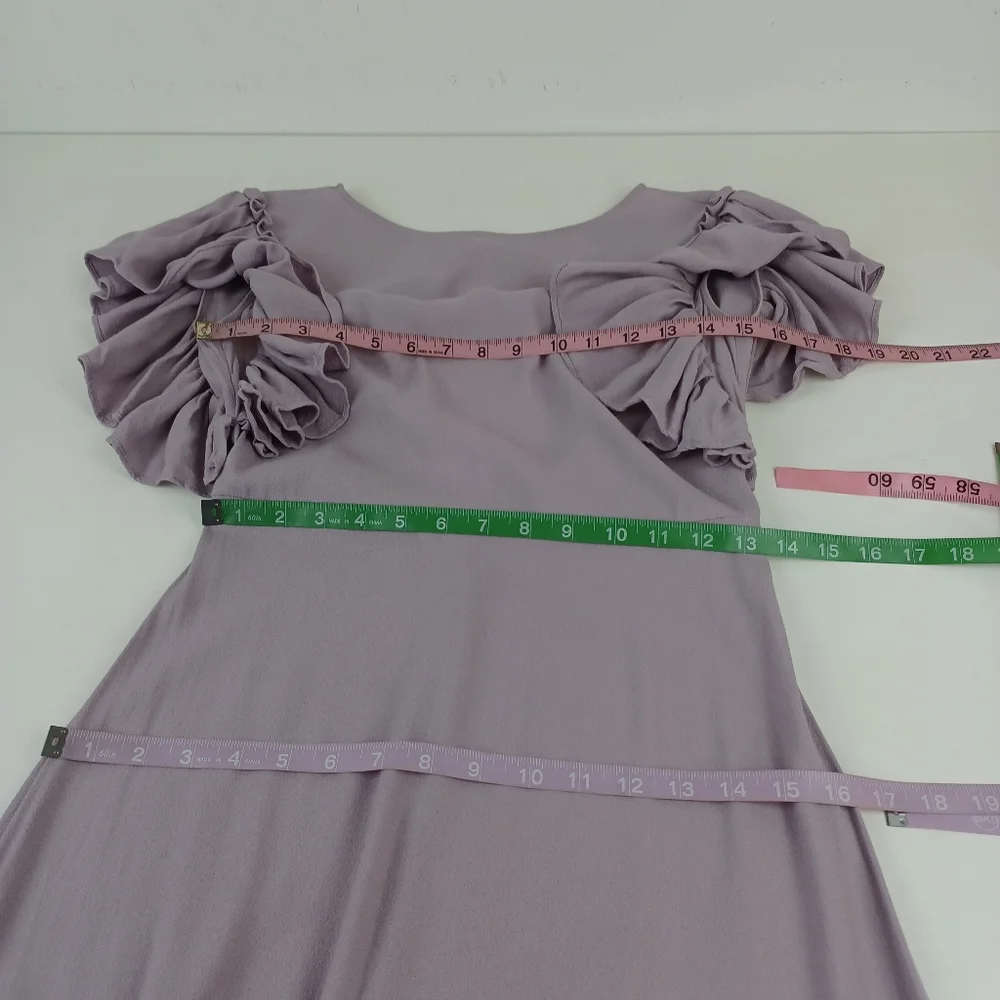 Kate Spade Pleat Trim Crepe Midi Dress Size 0 Wedding Guest Feminine Viscose